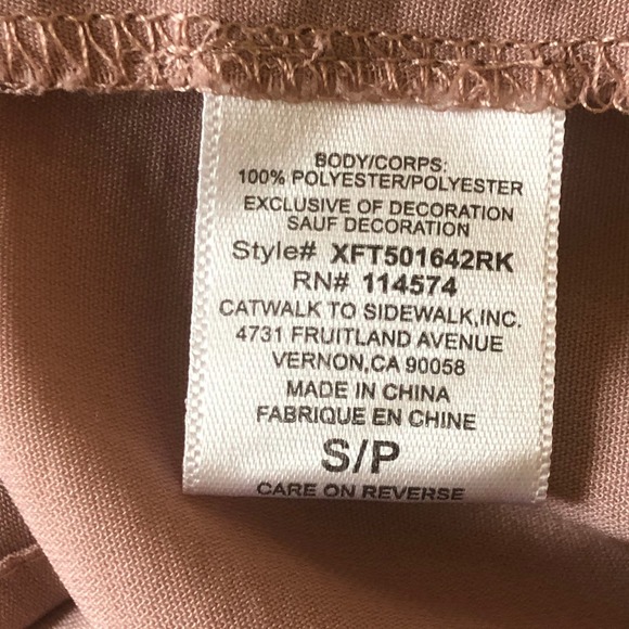 Boho Top Peplum Square Neck Mauve Size S - Picture 9 of 10